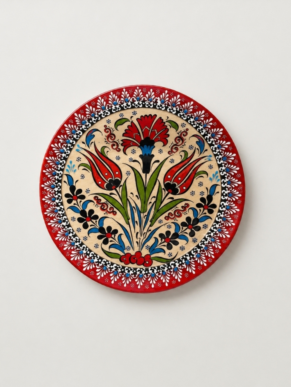 Hand-Painted Floral Ceramic Trivet